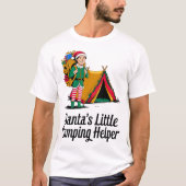 Santa's Little Camping Helper Kerstontwerp T-shirt (Voorkant)