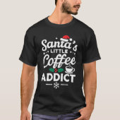 Santa's Little Coffee Addict - Grappige kerst T-shirt (Voorkant)