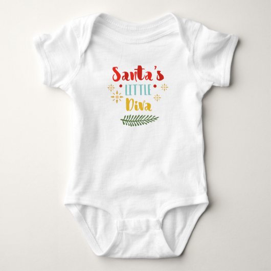 Santa's Little Diva Baby Bodysuit (Voorkant)