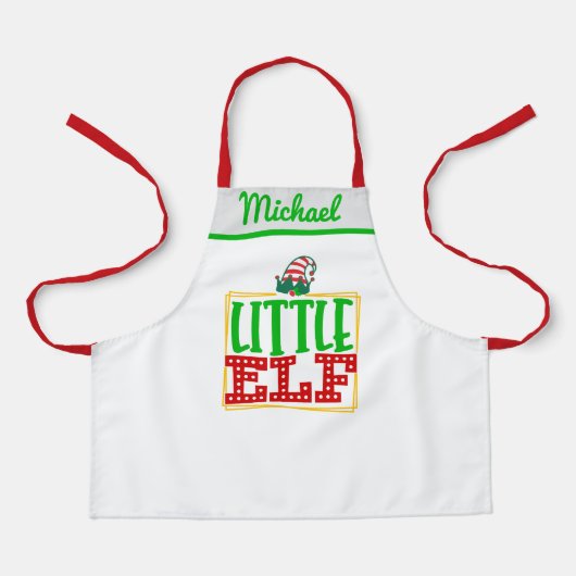 Santa's Little Elf Helper, gepersonaliseerde naam  Schort (Voorkant)
