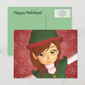 Santa's Little Elf Holiday Briefkaart (Voorkant / Achterkant)