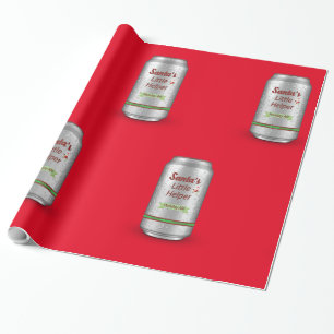 Santa's Little Helper Bier Kan Patroon Cadeaupapier