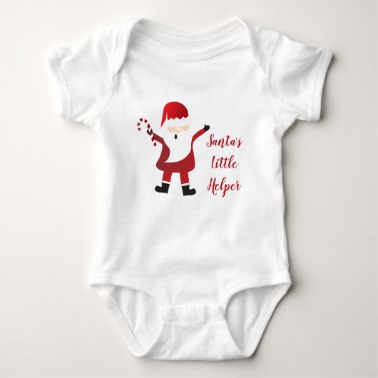 Santas Little Helper Candy Cane Red Romper (Voorkant)