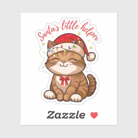Santa's Little Helper Cat Sticker (Vel)