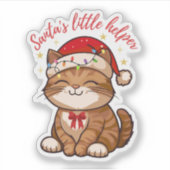 Santa's Little Helper Cat Sticker (Voorkant)