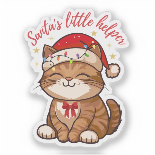 Santa's Little Helper Cat Sticker