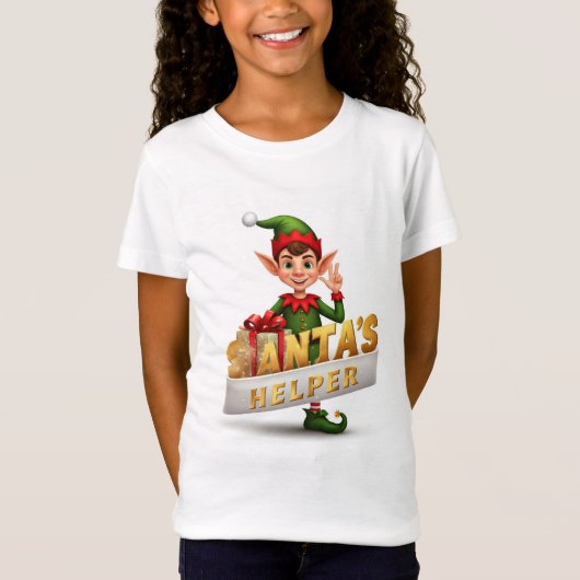 Santa's Little Helper Christmas Kinder T-shirt - C (Voorkant)