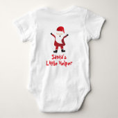 Santas Little Helper Cute Santa Claus Red Romper (Achterkant)