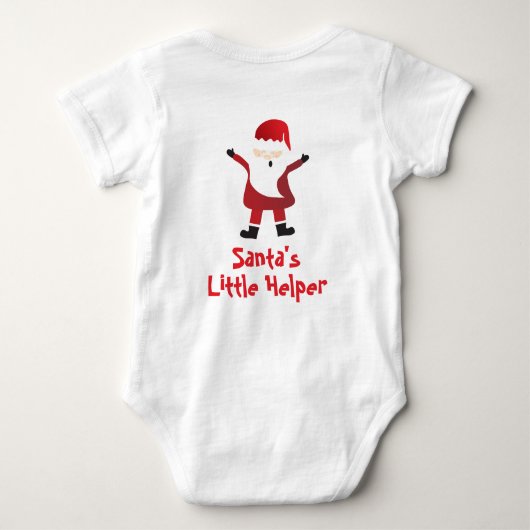 Santas Little Helper Cute Santa Claus Red Romper (Achterkant)
