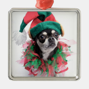 Santa's Little Helper Elf Dog Metalen Ornament