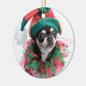 Santa's Little Helper Elf Dog Metalen Ornament (Links)