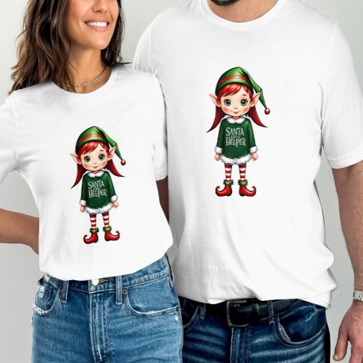 Santa's Little Helper Elf Feestelijke Kerstmis T-shirt