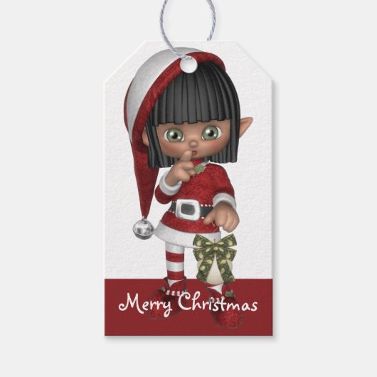 Santa's Little Helper Elf - Kerst d3 - Cadeaulabel (Voorkant)