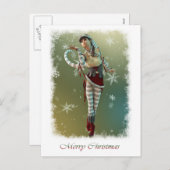 Santas Little Helper Elsie Feestdagenkaart (Voorkant / Achterkant)