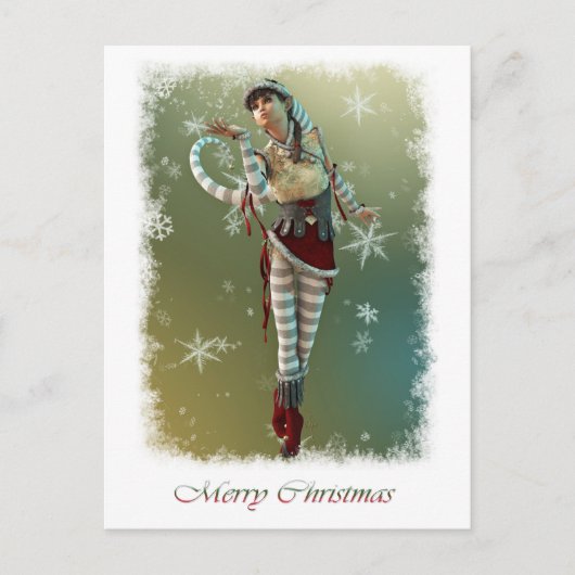 Santas Little Helper Elsie Feestdagenkaart (Voorkant)