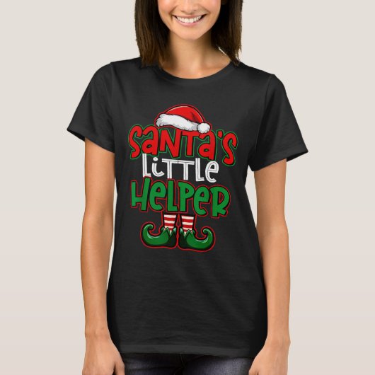 Santa's Little Helper Espresso Martini Christmas T T-shirt (Voorkant)