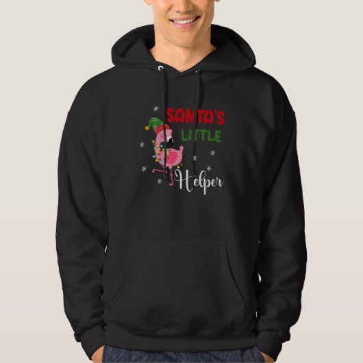 santa's little helper flamingo elf merry christmas hoodie (Voorkant)