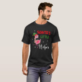 santa's little helper flamingo elf merry christmas t-shirt (Voorkant volledig)