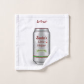 Santa's Little Helper Holiday Ale gepersonaliseerd Bad Handdoek (Wasdoekje)