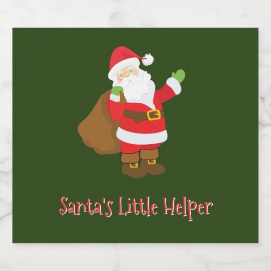 Santa's Little Helper Jolly St Nick Sack van gesch Bier Etiket (Enkel label)