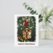 Santas Little Helper Katie Feestdagenkaart (Staand voorkant)