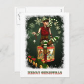 Santas Little Helper Katie Feestdagenkaart (Voorkant / Achterkant)