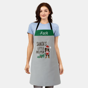 Santa's Little Helper Kerstmis Berner hondennaam Schort