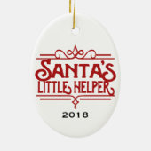 Santa's Little Helper Personalized Oval Ornament (Achterkant)