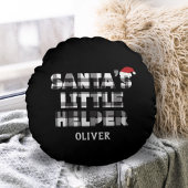 Santa's little helper Personalized  Rond Kussen