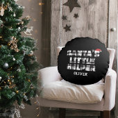 Santa's little helper Personalized  Rond Kussen
