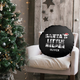 Santa's little helper Personalized  Rond Kussen