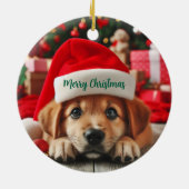 Santa's Little Helper Puppy Keramisch Ornament (Achterkant)