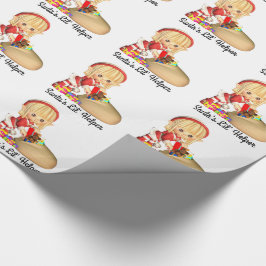 Santa's Little Helper Red Girl Elf Cadeaupapier