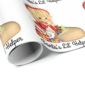 Santa's Little Helper Red Girl Elf Cadeaupapier (Rol Hoek)