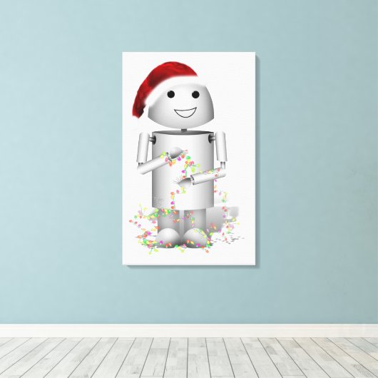 Santa's Little Helper Robo-x9 Canvas Afdruk (Insitu (Houten vloer))