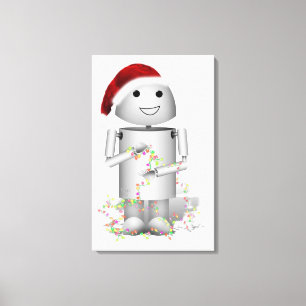 Santa's Little Helper Robo-x9 Canvas Afdruk
