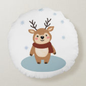 Santa's Little Helper Rond Kussen (Achterkant)