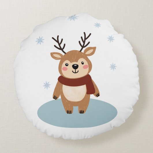 Santa's Little Helper Rond Kussen (Achterkant)