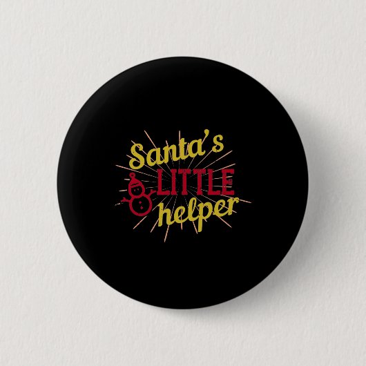 Santa's Little Helper Ronde Button 5,7 Cm (Voorkant)