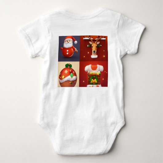 "Santa's Little Helper: Schattige gedrukte Baby-sp Romper (Achterkant)