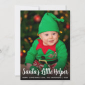 Santa's Little Helper Schattigee Baby Foto Kerstmi Feestdagenkaart (Voorkant)