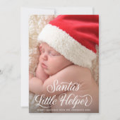 Santa's Little Helper Script Baby Kerstfoto Feestdagenkaart (Voorkant)