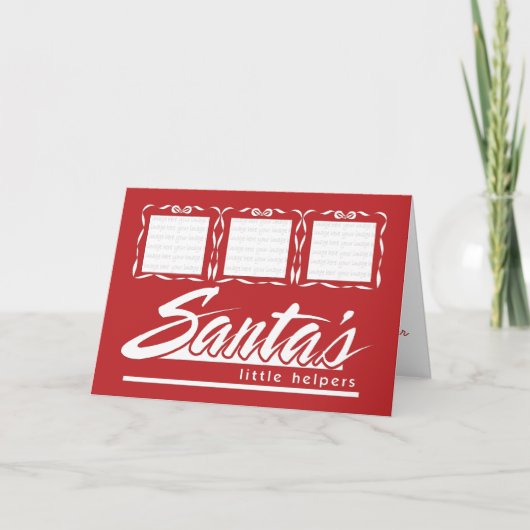 Santa's Little Helpers 3 Foto Kerstkaart Feestdagen Kaart (Voorkant)