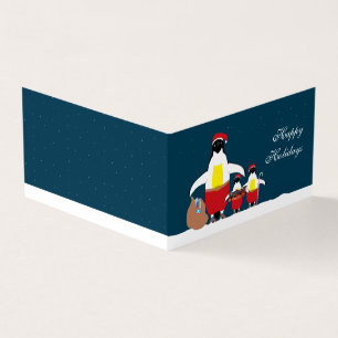 Santa's Little Helpers Familie Foto Kerstmis Kaart Visitekaartje