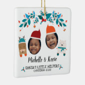 Santa's Little Helpers Grand Kinder kerstfoto Keramisch Ornament (Rechts)