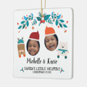 Santa's Little Helpers Grand Kinder kerstfoto Keramisch Ornament (Links)