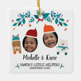Santa's Little Helpers Grand Kinder kerstfoto Keramisch Ornament