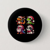 Santa's Little Helpers Leuke Dier Kerst Colle Ronde Button 5,7 Cm (Voorkant)