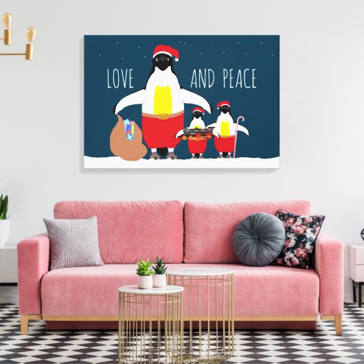 Santa's Little Helpers Love and Peace Canvas (Insitu (Woonkamer))