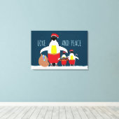 Santa's Little Helpers Love and Peace Canvas Afdruk (Insitu (Houten vloer))